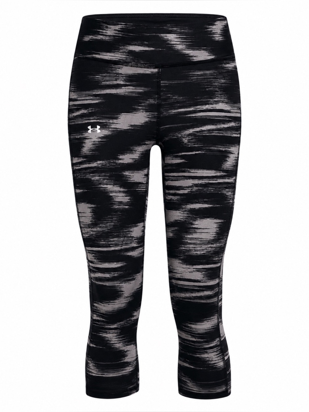 Under Armour Girls Black & Gray Patterned Performance Leggings large